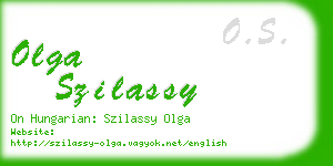 olga szilassy business card